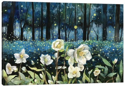 Fireflies Canvas Art Print - Firefly Art