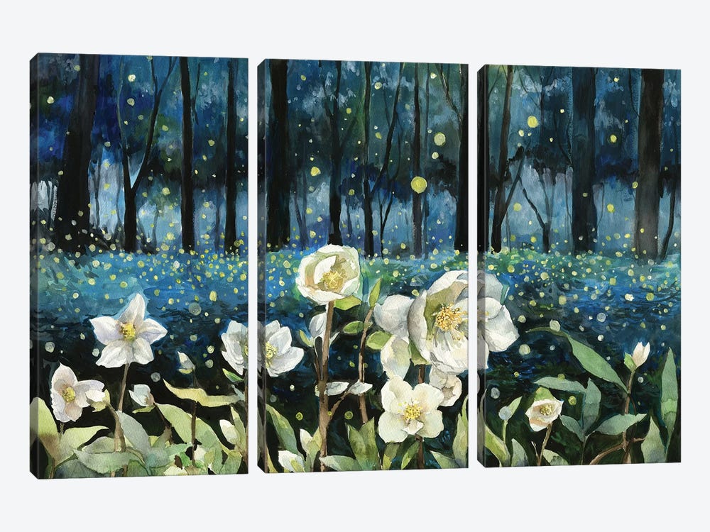 Fireflies by Violetta Boyadzhieva 3-piece Canvas Print