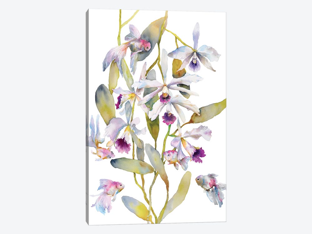 Orchids Fish by Violetta Boyadzhieva 1-piece Canvas Wall Art