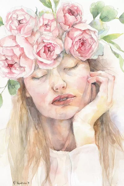 Peony Dreams by Violetta Boyadzhieva framed canvas print