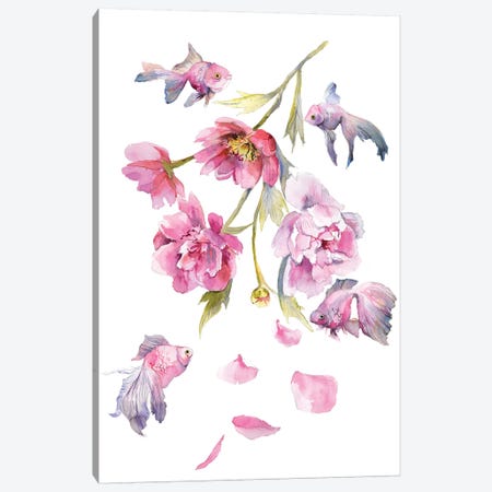 Pink Goldfish Canvas Print #VBY40} by Violetta Boyadzhieva Canvas Print