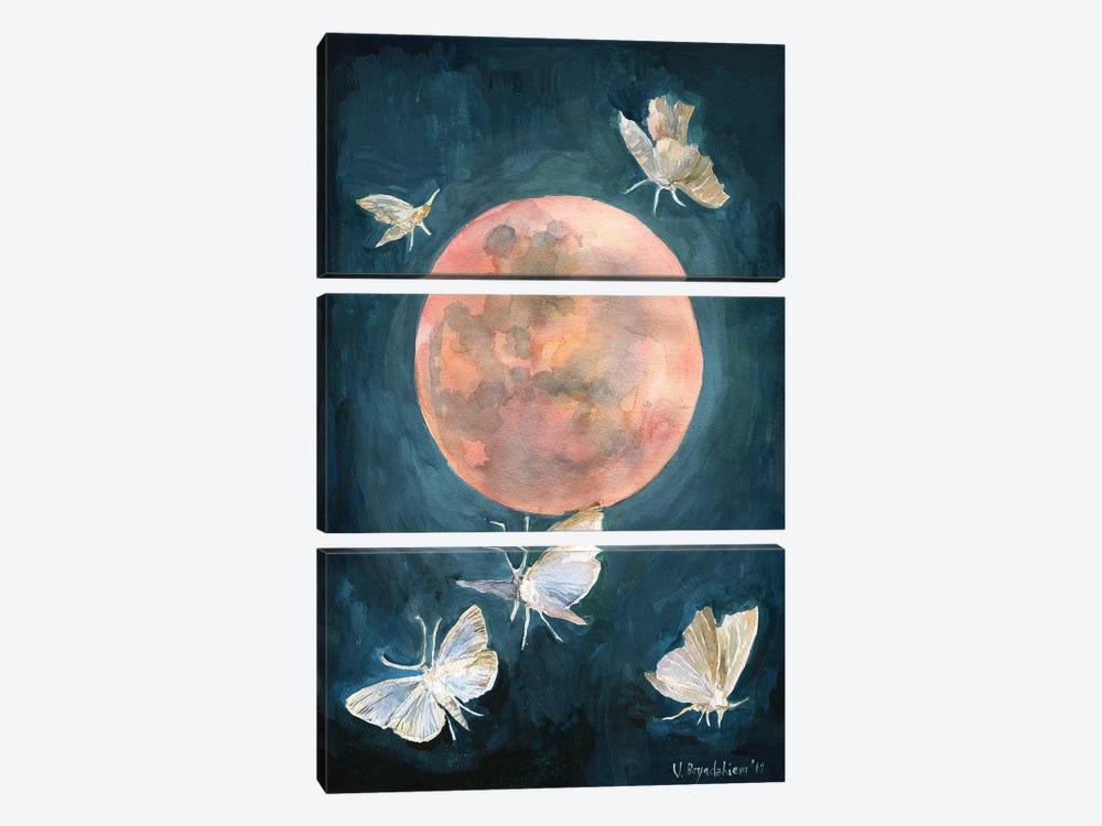 Red Moon by Violetta Boyadzhieva 3-piece Canvas Print