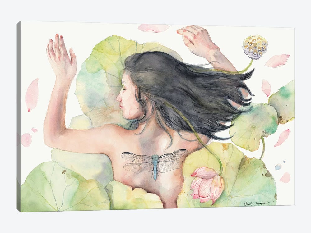 Sleeping Lotus Lila by Violetta Boyadzhieva 1-piece Canvas Print