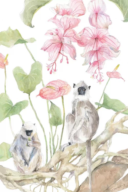 "Grey Langur Friends" by Violetta Boyadzhieva wall art