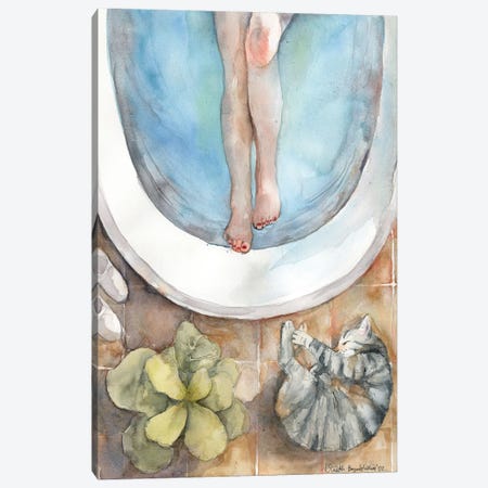 Tuesday Afternoon Bliss In A Tub Canvas Print #VBY88} by Violetta Boyadzhieva Canvas Print