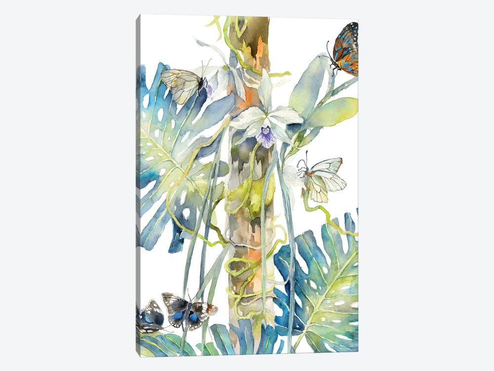 Butterflies Orchids by Violetta Boyadzhieva 1-piece Canvas Art