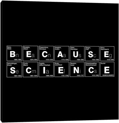 Because Science Canvas Art Print - Science