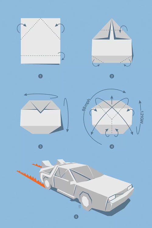 Origami Delorean