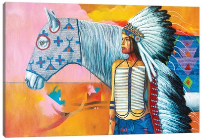 A Horse With No Name Canvas Art Print - Art by Native American & Indigenous Artists