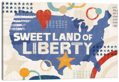 Love And Liberty I Canvas Art Print - USA Maps