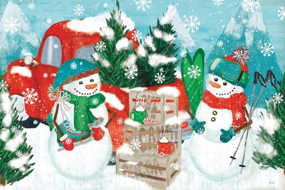 Snowy Fun I Canvas Print #VCH70} by Veronique Charron Canvas Artwork