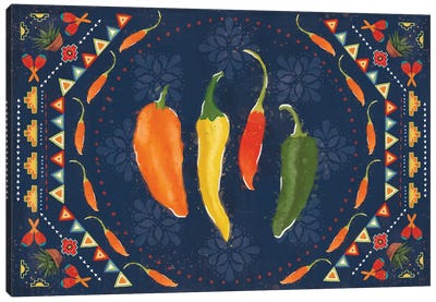Tex Mex Fiesta I Dark Canvas Art Print - Vegetable Art