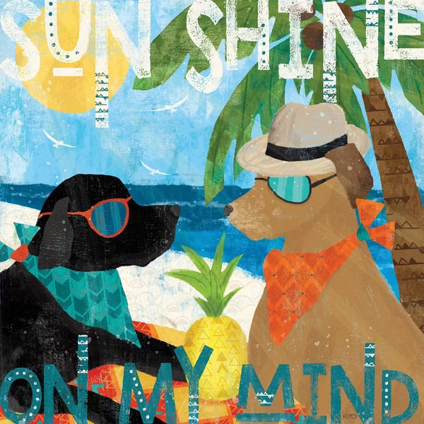 Large Coastal Art - Canvas Prints: Good Vibes III by Veronique Charron