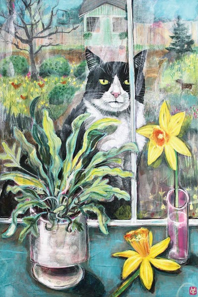 Tuxedo Cats: Springtime Observer by Victoria Coleman