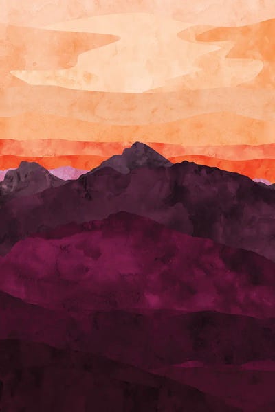 Purple Mountain at Sunset by Van Credi canvas print