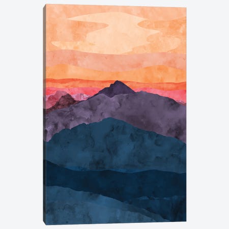 Purple and Blue Mountain at Sunset Canvas Print #VCR11} by Van Credi Canvas Wall Art