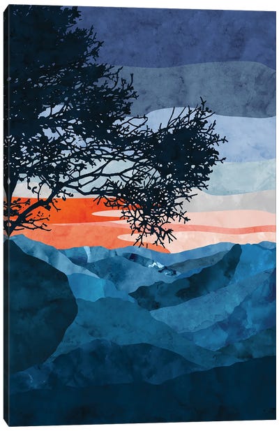Twilight Mountains Canvas Art Print - Mountain Sunrise & Sunset Art