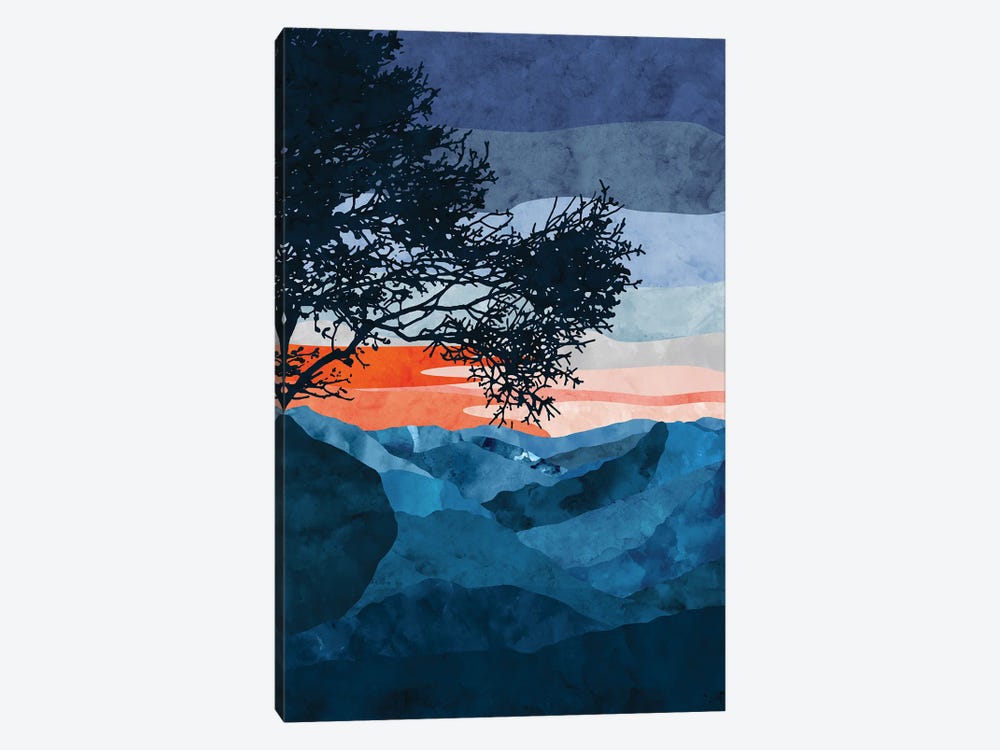 Twilight Mountains by Van Credi 1-piece Canvas Print