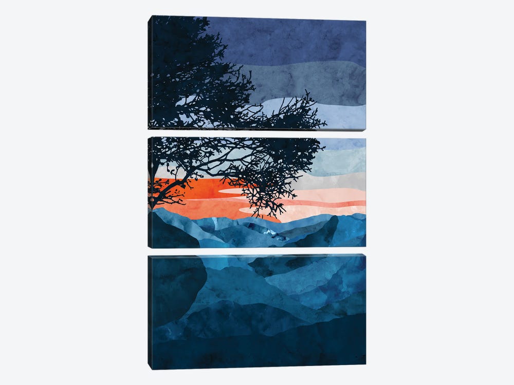 Twilight Mountains by Van Credi 3-piece Canvas Art Print