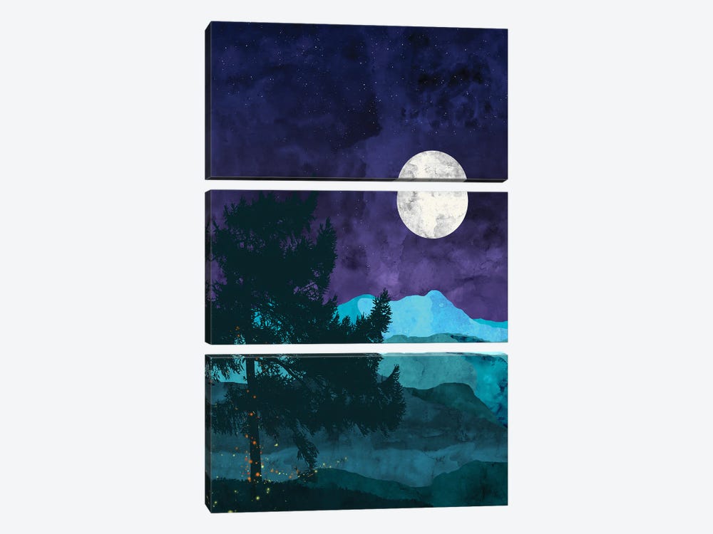 Nocturnal Mountains by Van Credi 3-piece Canvas Wall Art