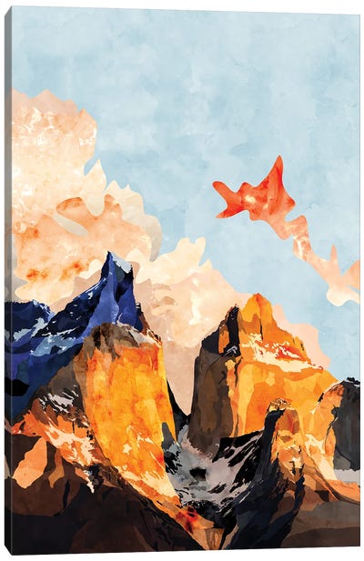 Clouded Mountains Canvas Art Print - Van Credi
