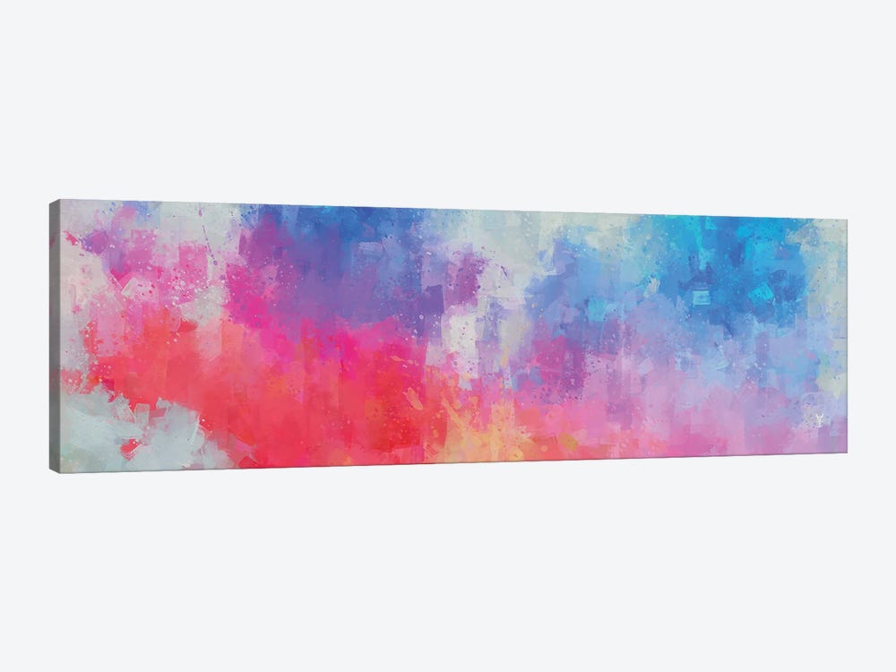 Pink, Red, and  Blue Abstract by Van Credi 1-piece Canvas Print