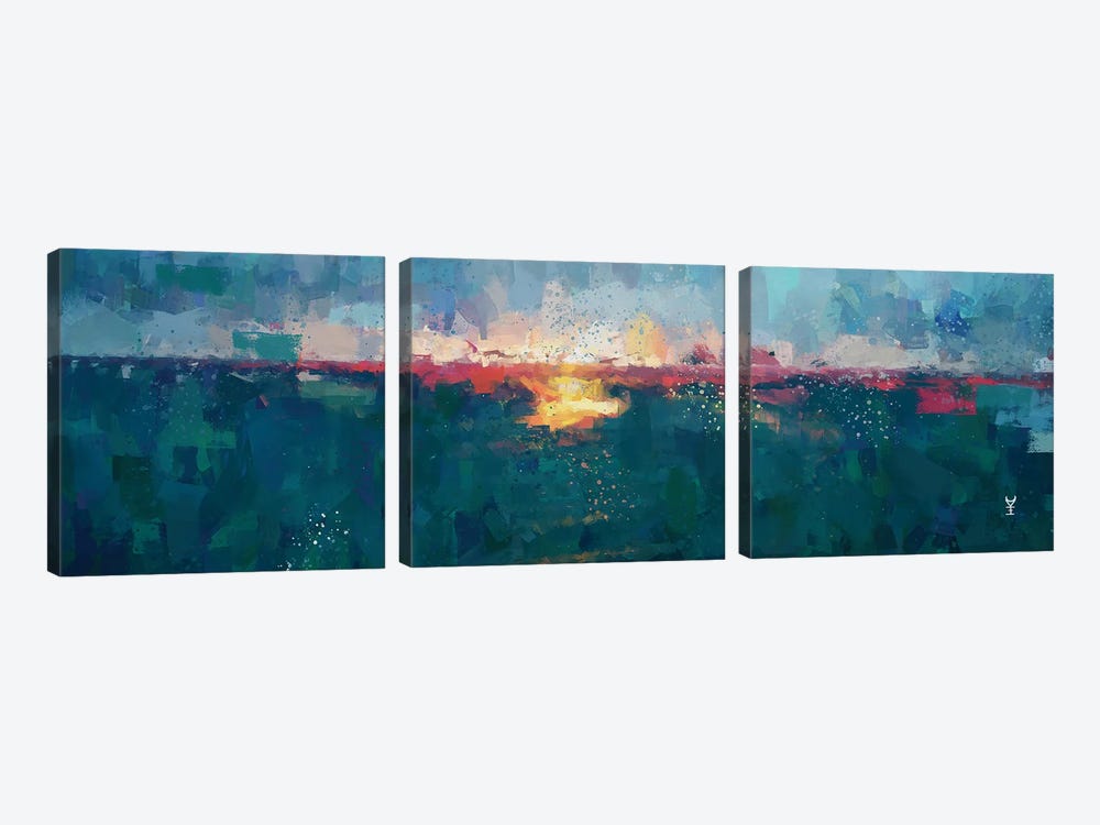 Sunset Seascape III by Van Credi 3-piece Canvas Print