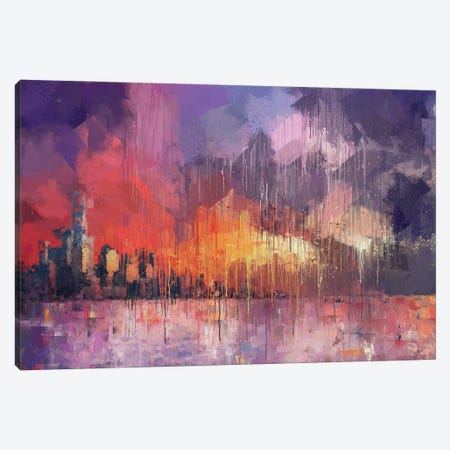 Sunset Skyline Canvas Print #VCR34} by Van Credi Canvas Print
