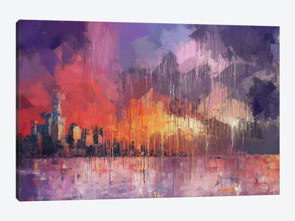 Sunset Skyline by Van Credi 1-piece Canvas Art