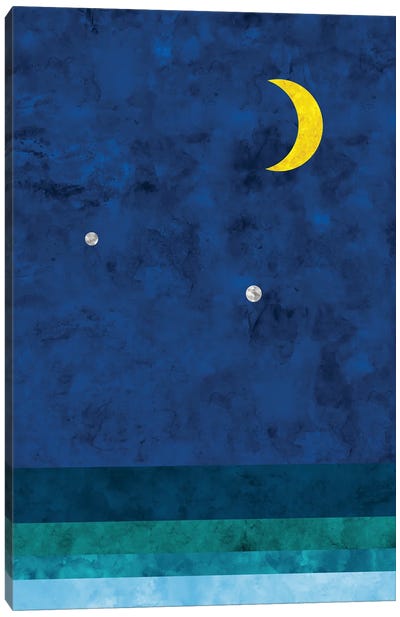 Moon And Sea Canvas Art Print - Moon Art