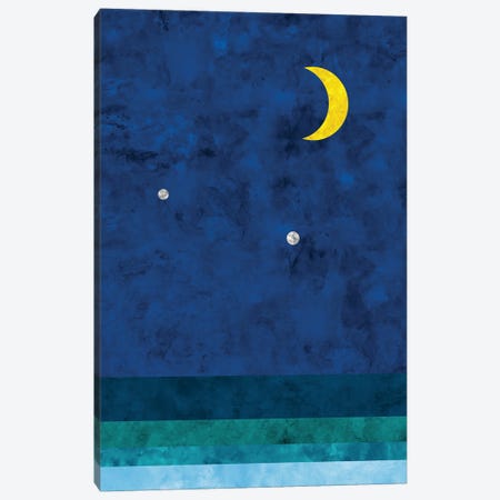 Moon And Sea Canvas Print #VCR35} by Van Credi Canvas Art Print