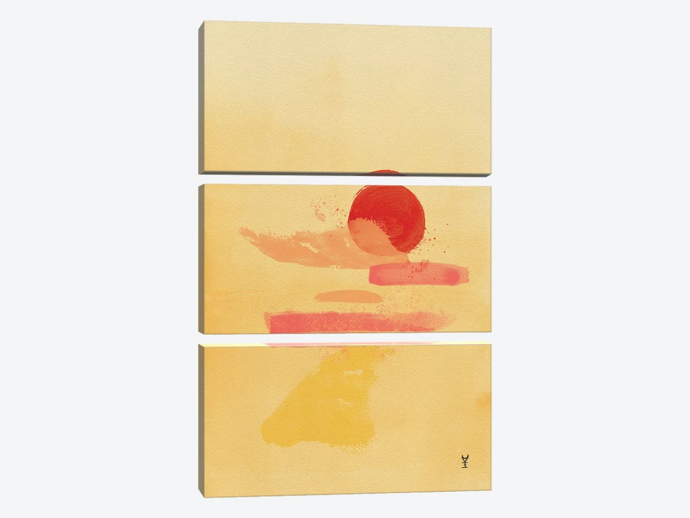 Yellow Sunrise by Van Credi 3-piece Canvas Art Print