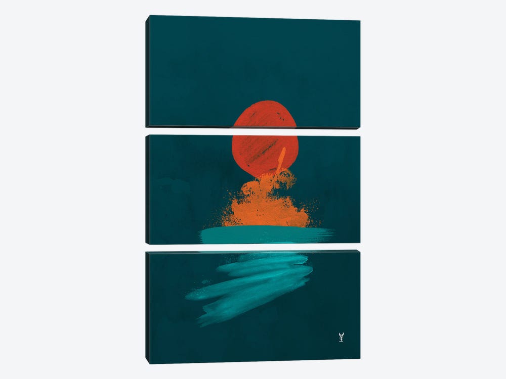 Blue Sunset by Van Credi 3-piece Canvas Artwork