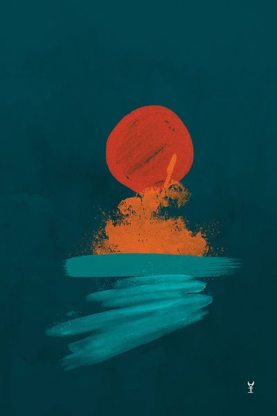 Circular Abstract: Blue Sunset by Van Credi