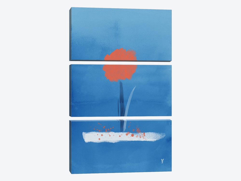Single Bloom by Van Credi 3-piece Canvas Print