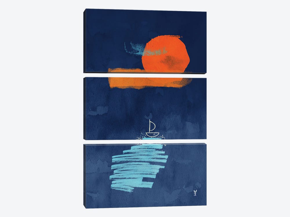 Sailing Into The Night by Van Credi 3-piece Canvas Artwork