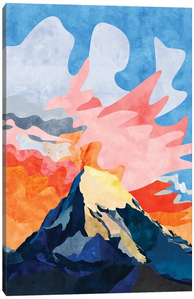 Mountain at Sunset Canvas Art Print - Mountain Sunrise & Sunset Art