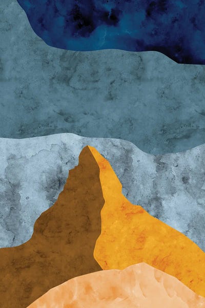 Mountain Against Waves of Blue by Van Credi canvas print