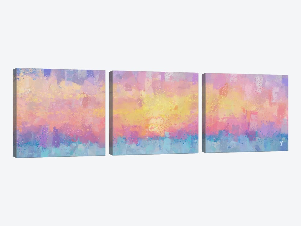 Cotton Candy Skies by Van Credi 3-piece Canvas Artwork