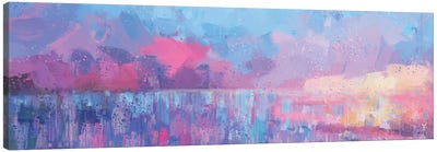 Abstract Sunrise Canvas Art Print - Purple Art