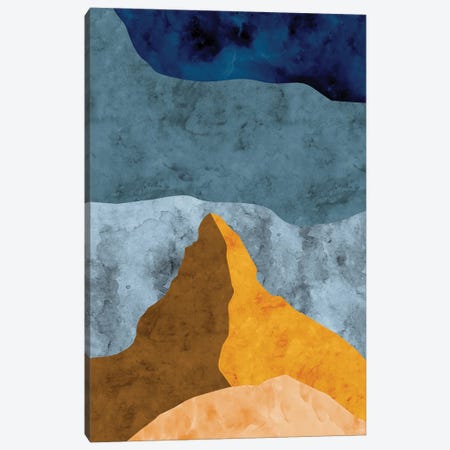 Mountain Against Waves of Blue Canvas Print #VCR6} by Van Credi Canvas Art Print