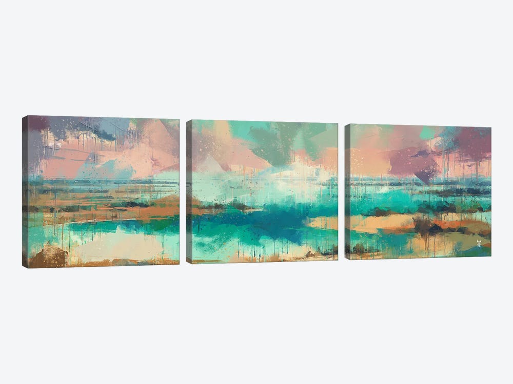 Ephemeral Shores by Van Credi 3-piece Canvas Artwork