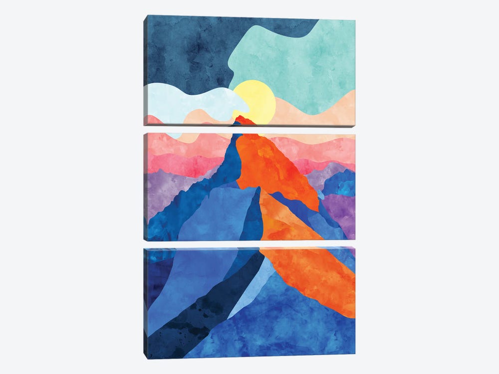 Colorful Mountain by Van Credi 3-piece Canvas Art