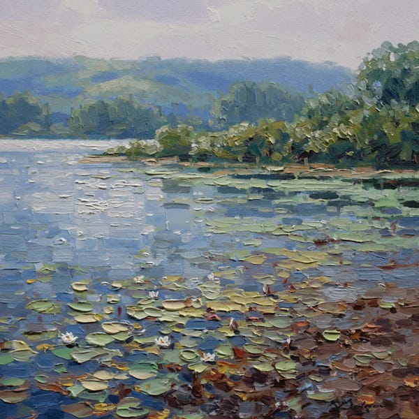 Lilies: Morning At The Lake by Vadim Dolgov