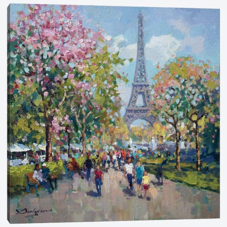 Spring In Paris Canvas Print #VDL14} by Vadim Dolgov Canvas Artwork