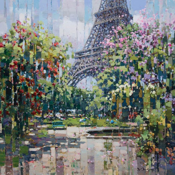 Mosaic Landscapes: Sunday By The Eiffel Tower by Vadim Dolgov