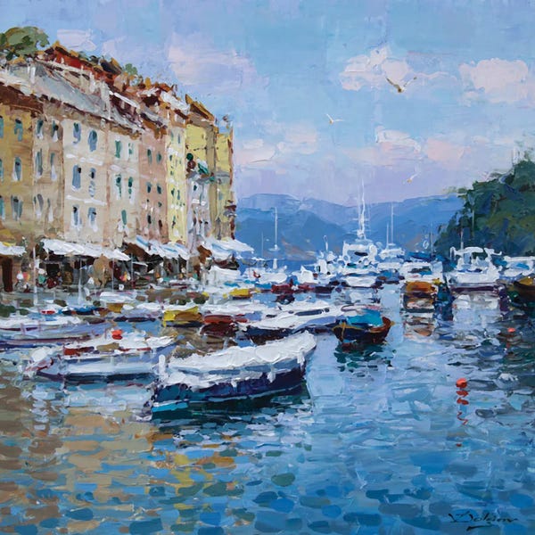 Vadim Dolgov: Mediterranean Harbor by Vadim Dolgov