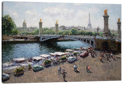 A Day In Paris Canvas Art Print - Artistic Travels