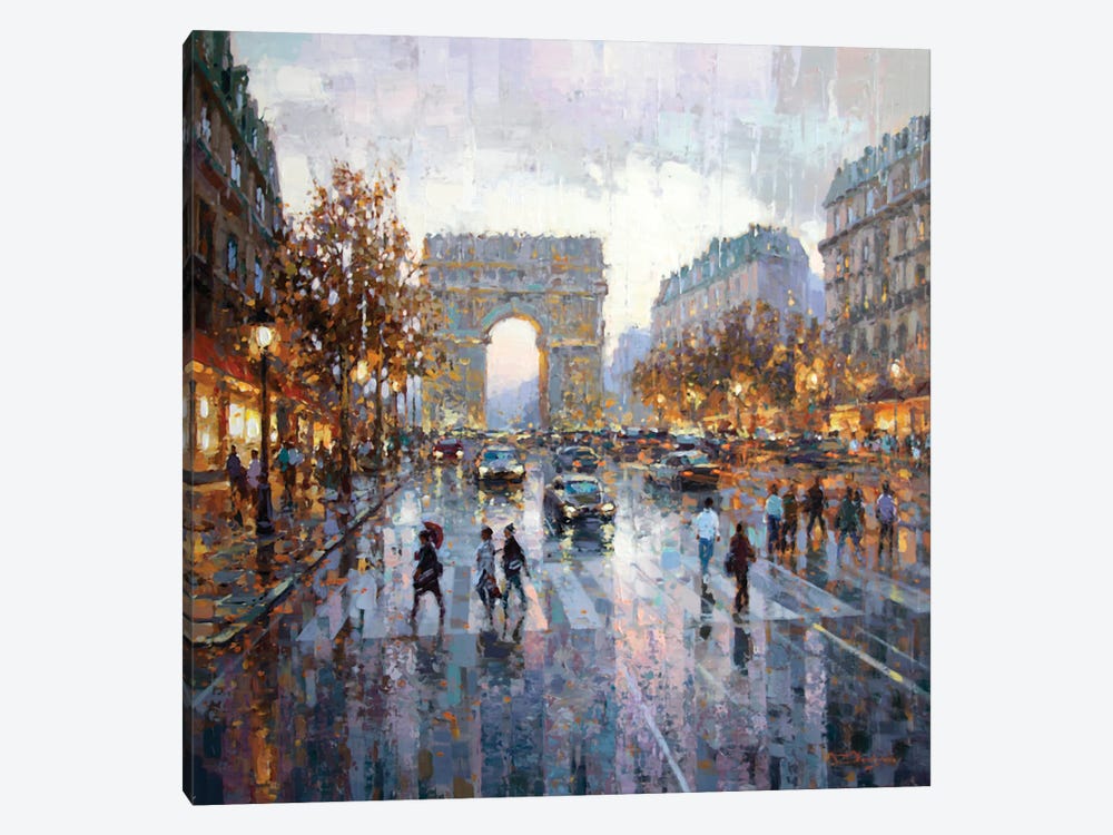 Dusk In Paris by Vadim Dolgov 1-piece Canvas Art Print