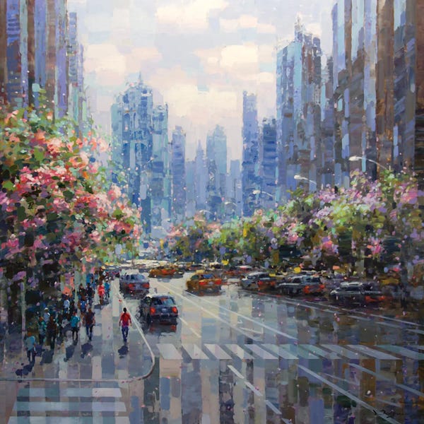 Canvas Print: City Springtime by Vadim Dolgov